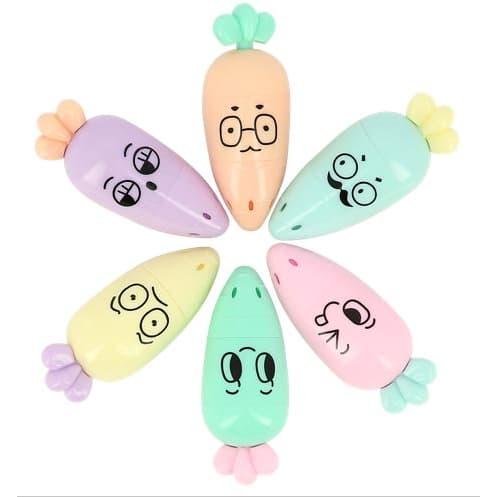 Marca Texto Fofo Papelaria Criativa Mini Caneta Cenourinha marcadores criativos PRONTA ENTREGA! material escolar Escritório Presente