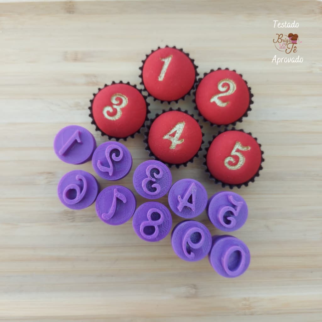 Carimbo para Brigadeiro e Doces - Números 2 - Kit com 10 unidades