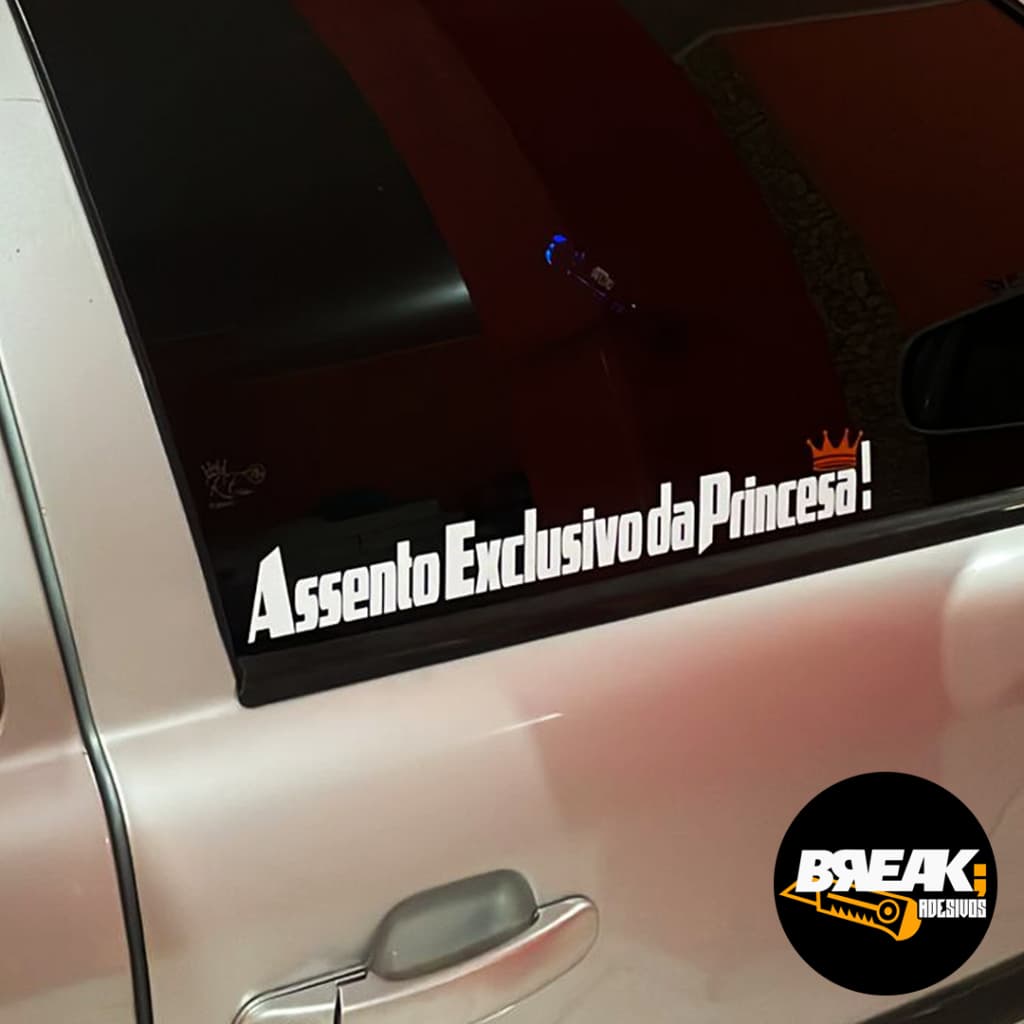 Adesivo Assento Exclusivo da Princesa para Carro Recorte Eletrônico