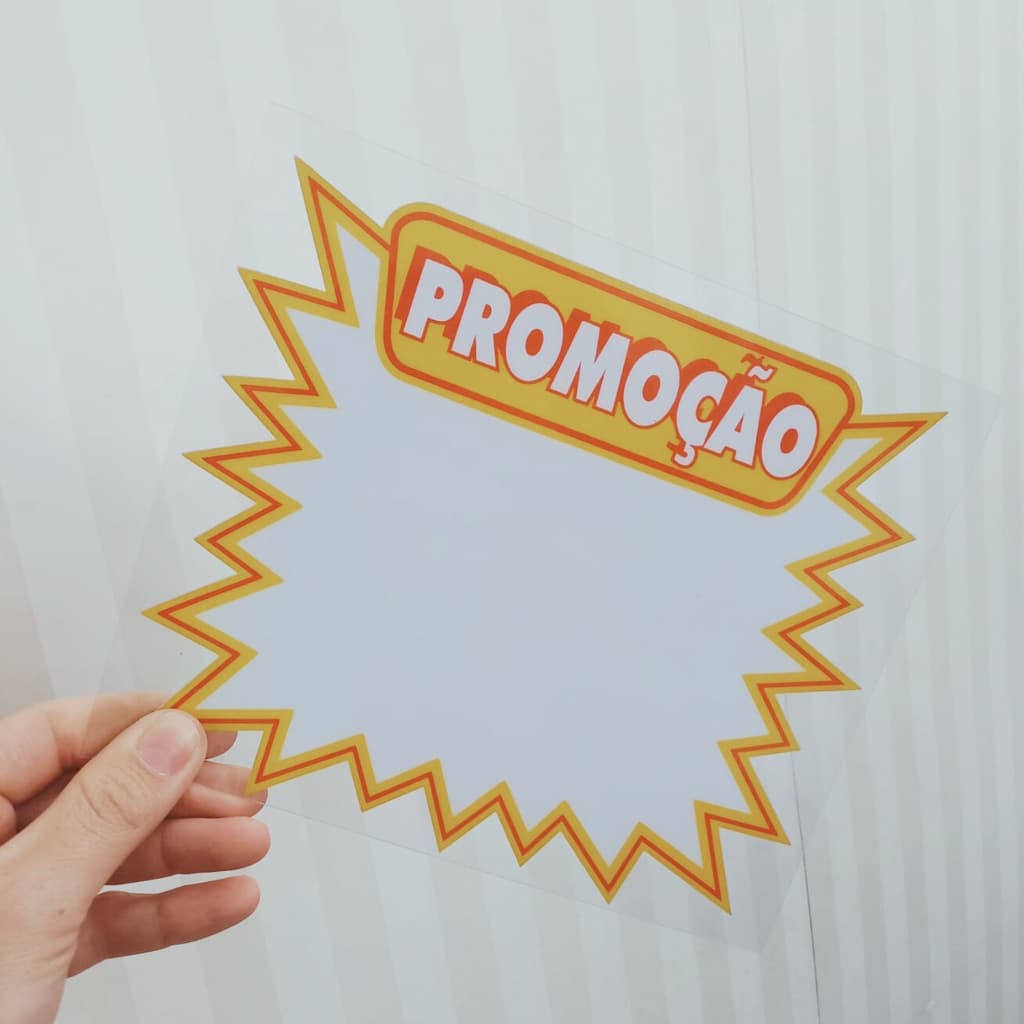 2 Cartaz Splash Oferta Gondola / Etiqueta de ACETATO e  REUTILIZÁVEL