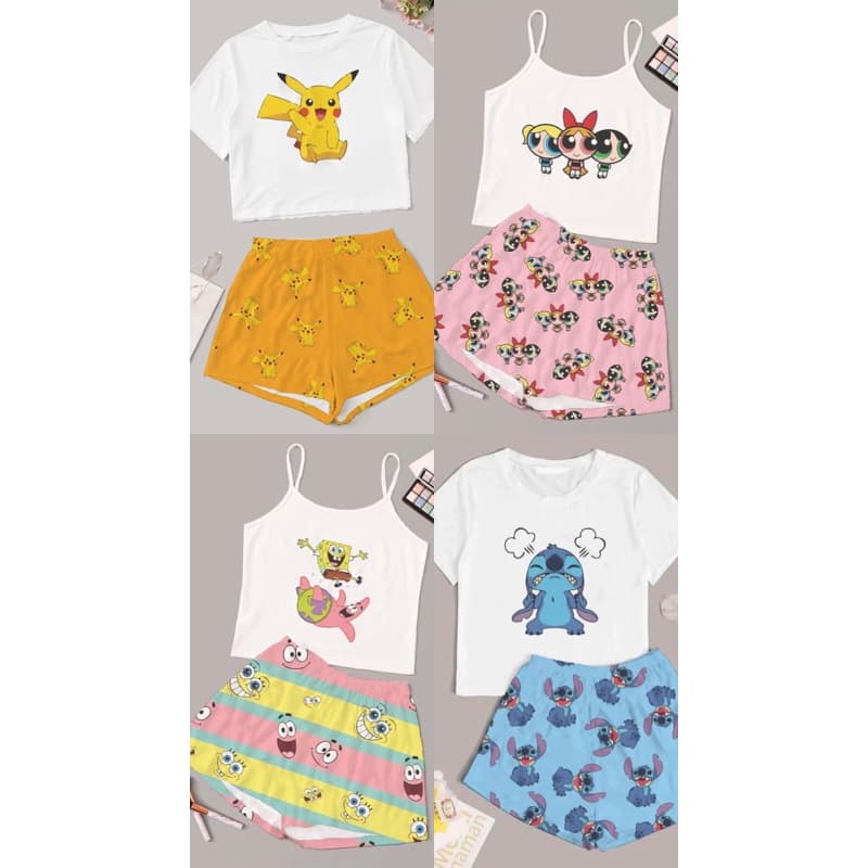 Pijama Short Dool Confortável Personagens Blogueira