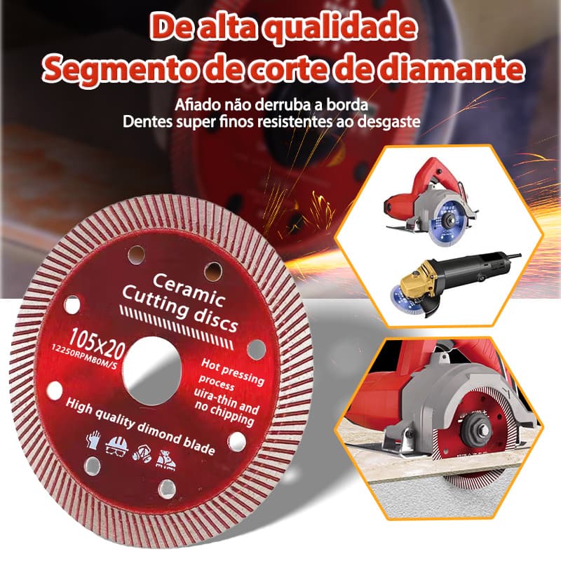 Disco De Corte Diamantado Para Porcelanato 105mmx20mm