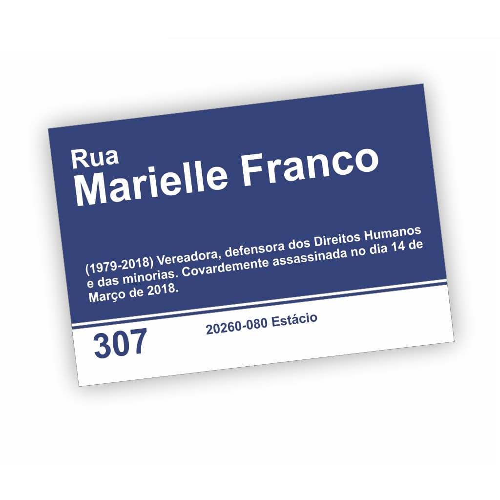 Placa Decorativa em MDF Rua Marielle Franco