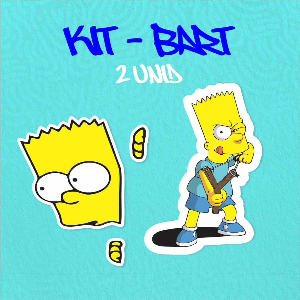 Kit - Adesivo Vinil - Bart Simpsons 6- 10 cm moto, bicileta, skate, notebook, espelho, sticker