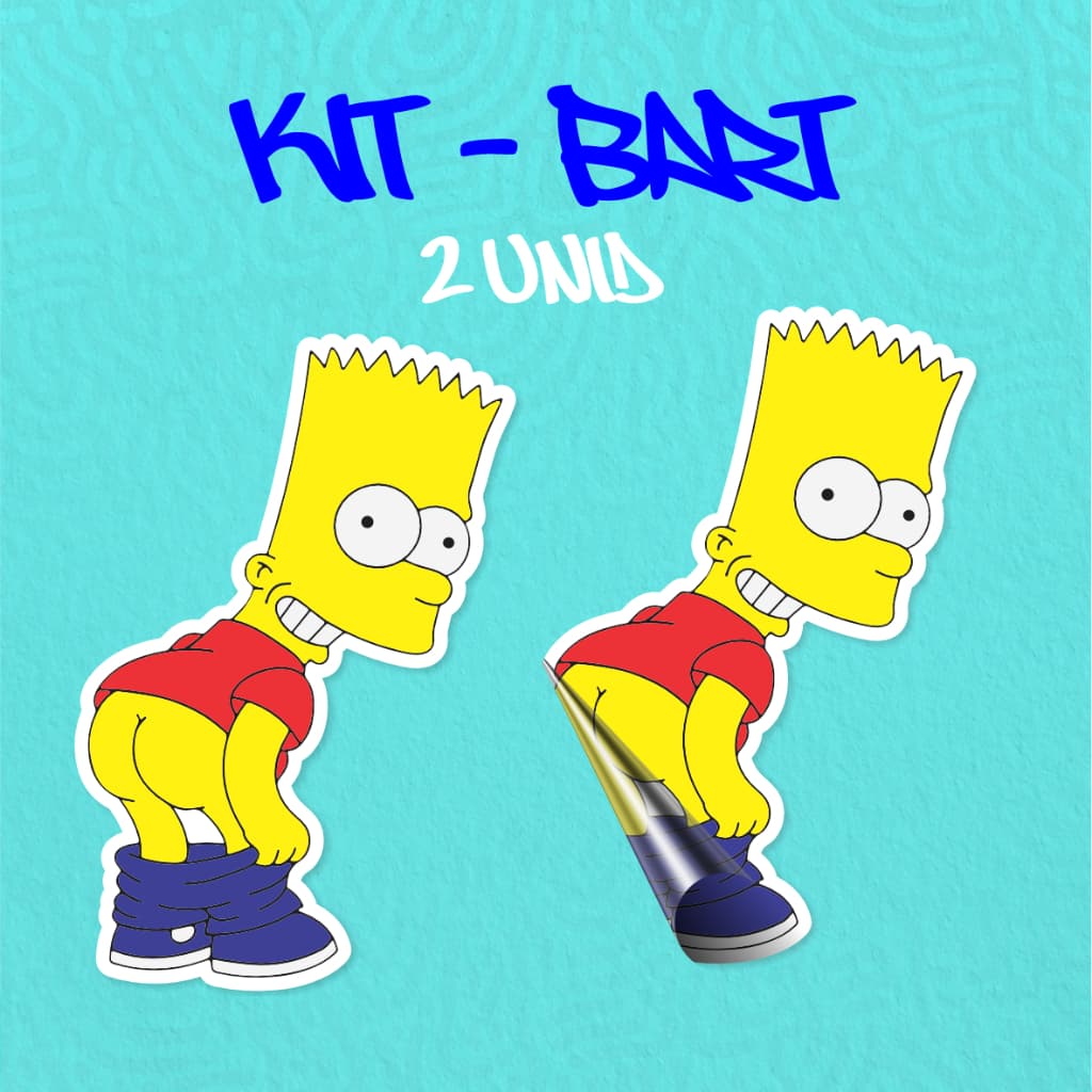 Kit - Adesivo Vinil - Bart Simpsons 7- 10 cm moto, bicileta, skate, notebook, espelho, sticker