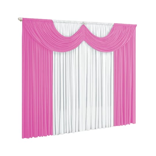 Cortina Riviera 2,00m X 1,70m Para Varão Simples - Rosa/bran