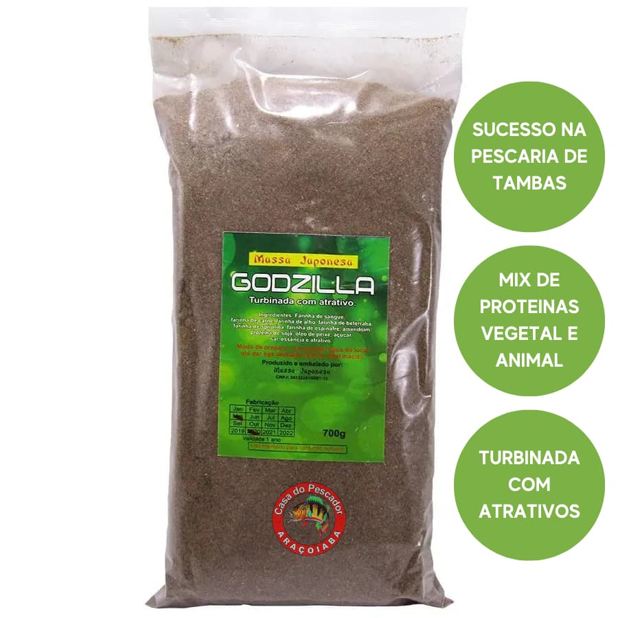 Massa Pesca Japonesa Godzilla - Atrativa para Tambas, peixes de couro e carpas 700g
