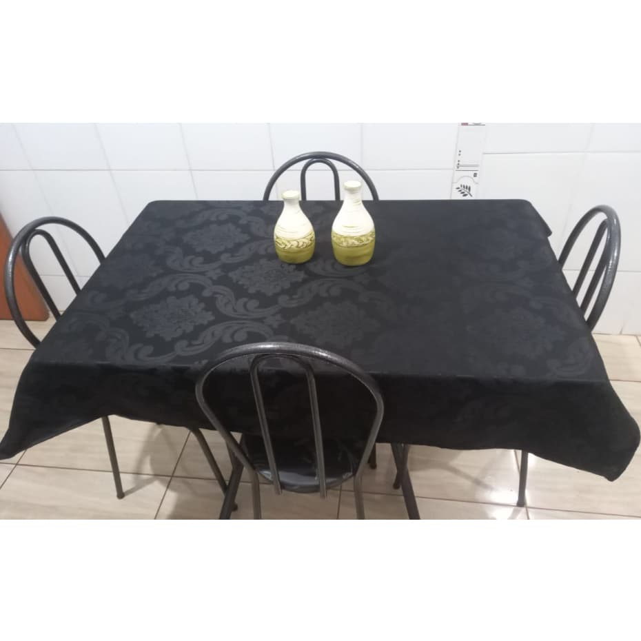 TOALHA DE MESA EM JACQUARD 1,00m X 1,40m PRETO ( FORRO DE MESA )