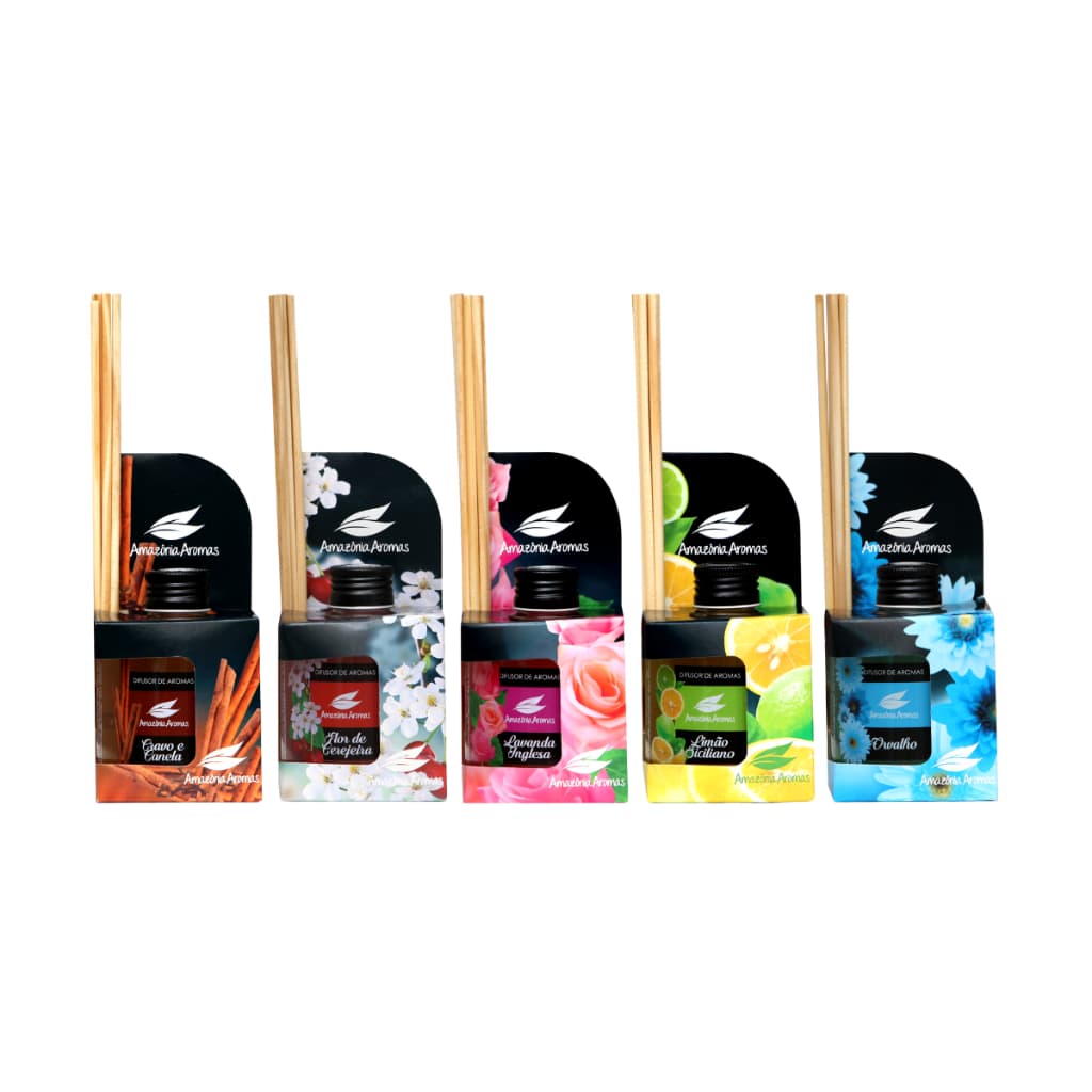 Kit com 5 Difusor De Ambiente Aromatizador De Perfumes Variados