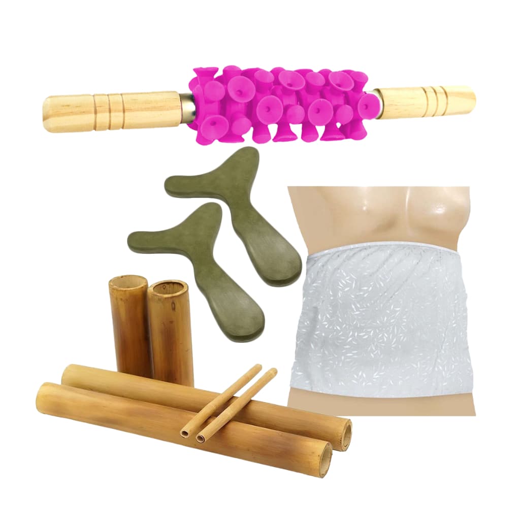 Rolo Massagem Turbinada + Kit Bambu +cinta Térmica 110 v + pantala