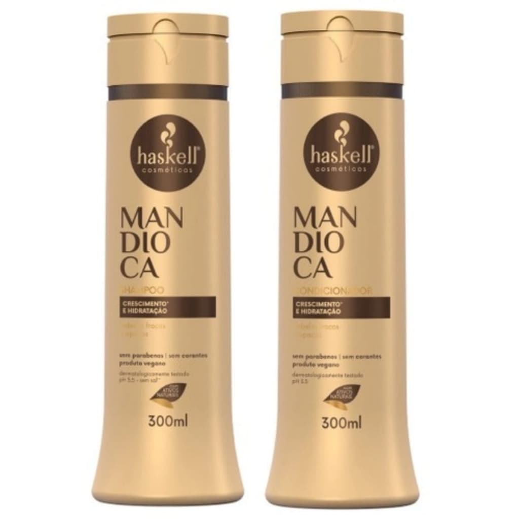 Kit Haskell Mandioca Shampoo e Condicionador 300ml - Crescimento e Hidratação
