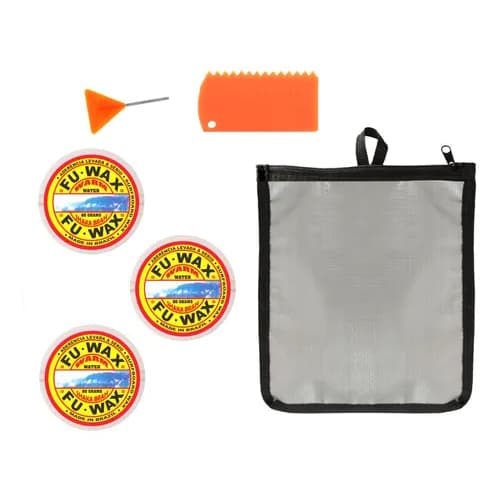 Kit Surf 3 Parafinas Surf Fu Wax + Chave + Raspador + Estojo - Parafina Fu Wax