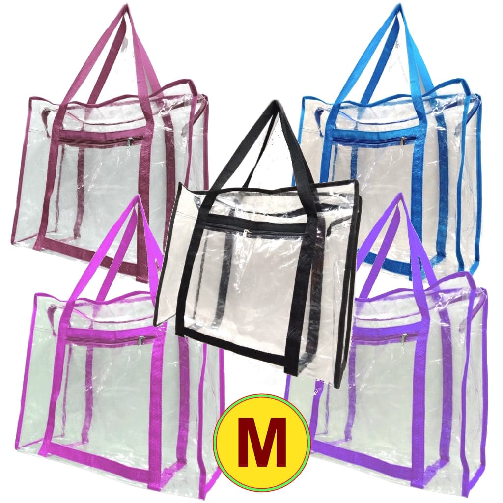 Bolsa Sacola Em Pvc Transparente cristal Média jumbo visita depen padrão evento marketing