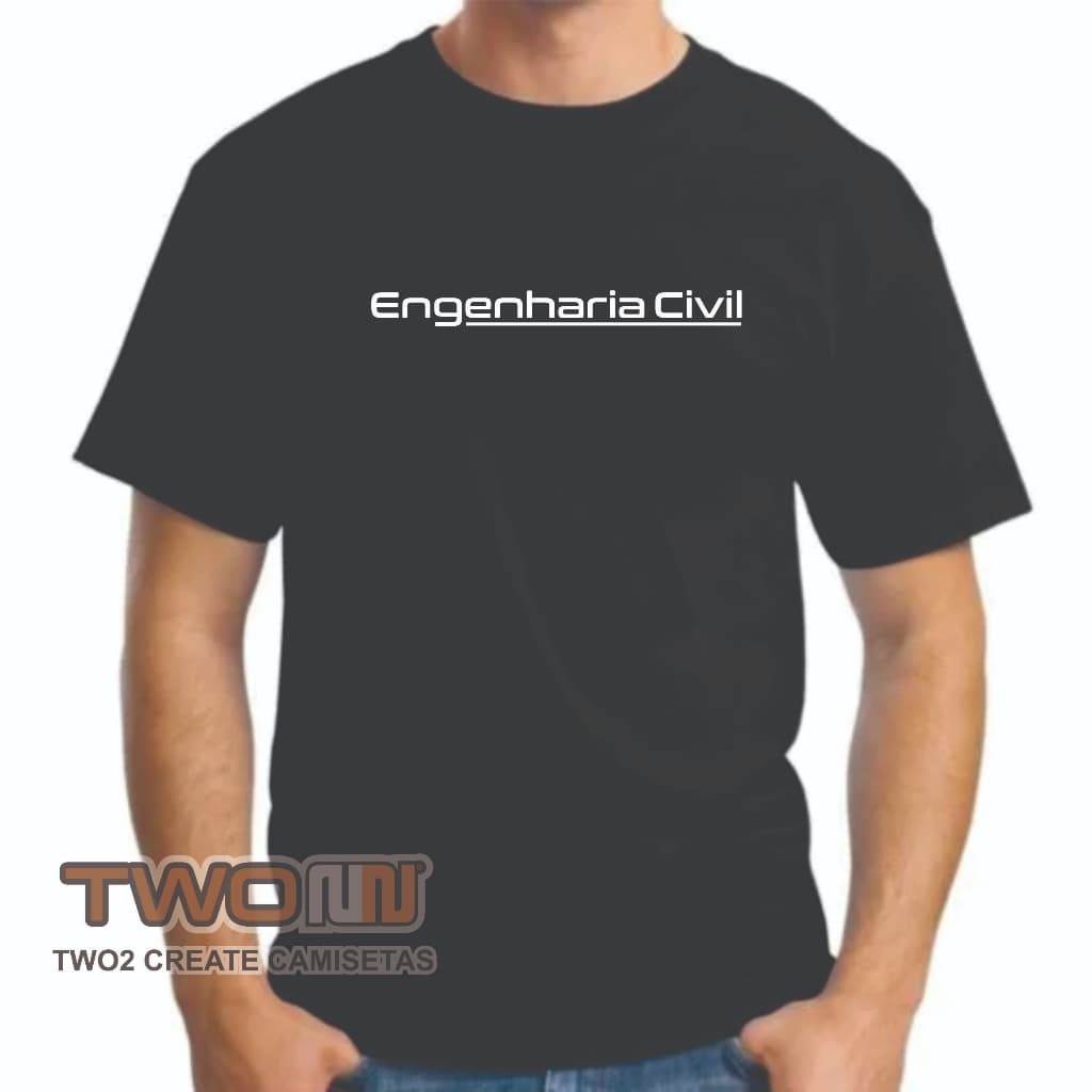 CAMISETA ENGENHARIA CIVIL PRETA MASCULINA