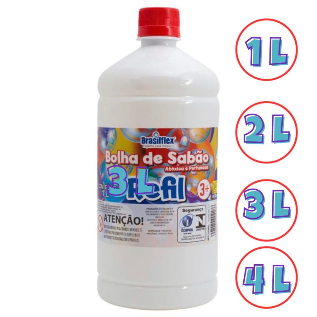 Refil Para Bolha de Sabão Líquido Bubble, Atóxica e Perfumada- Escolha a Quantidade