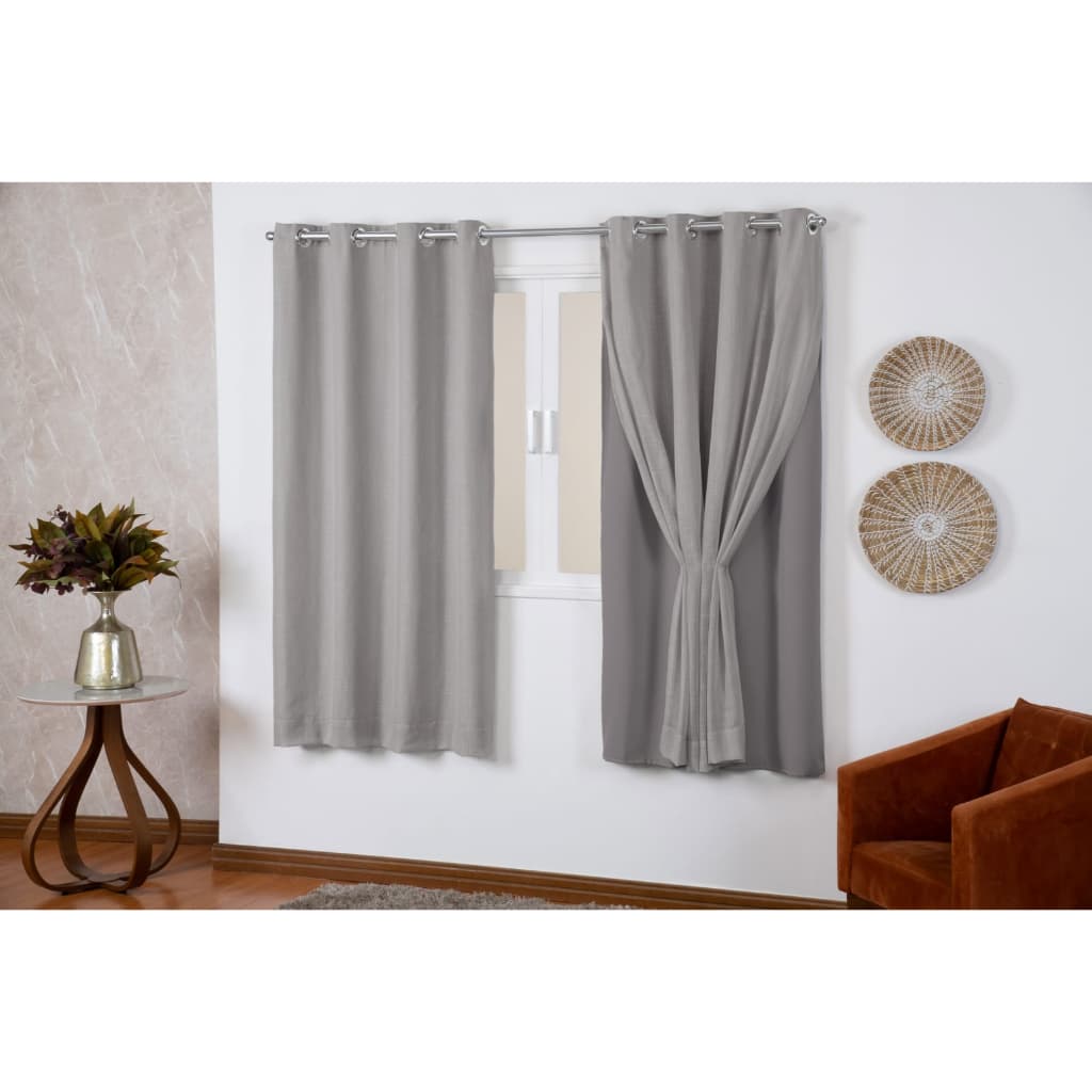 Cortina Linho Gaze Com Forro Blackout Em Tecido Para janela 2.50x1.50 Sala Quarto