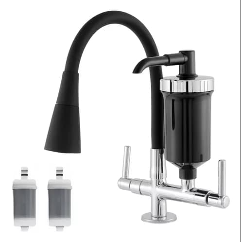 Torneira Filtro Gourmet Cozinha Bancada Cone Preto