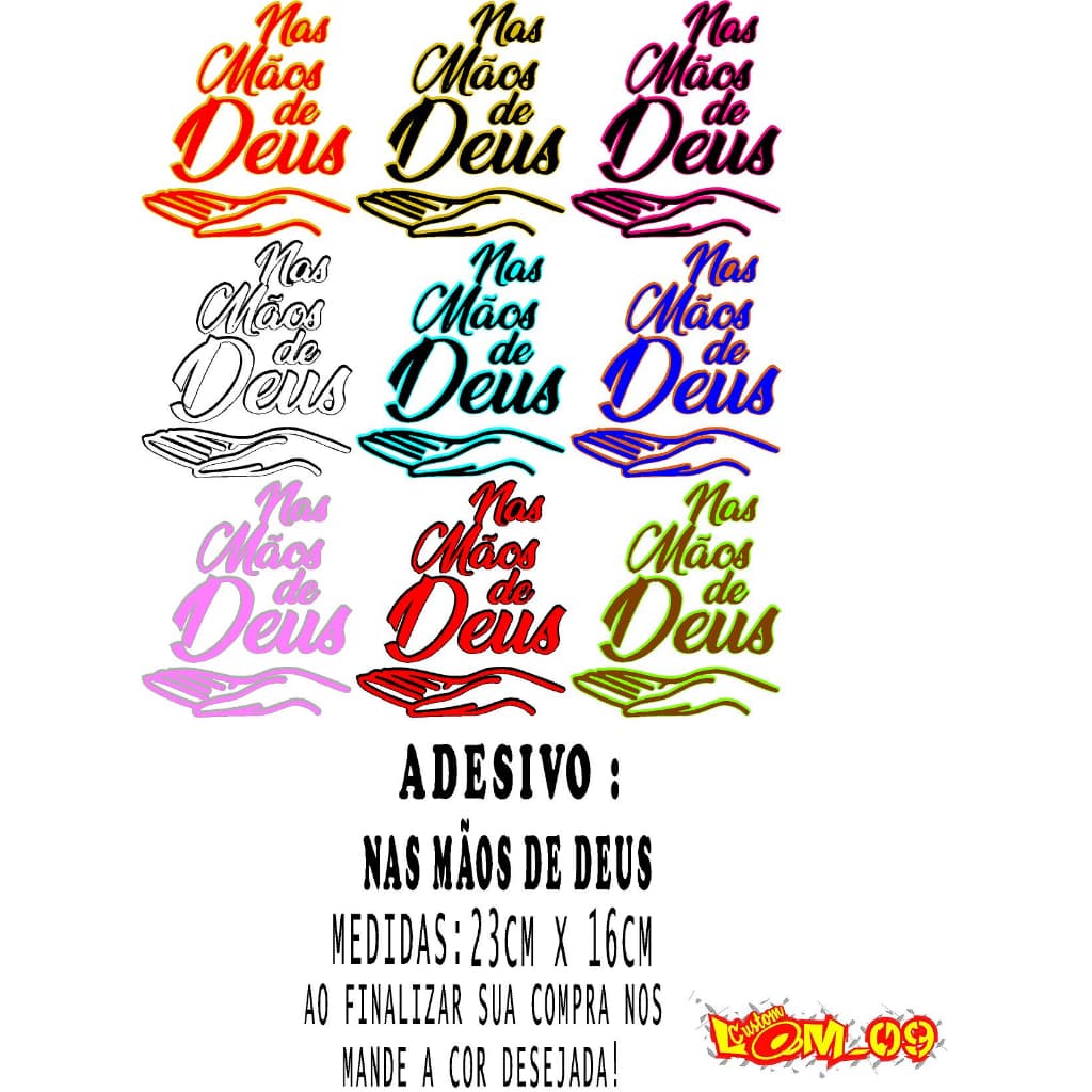 ADESIVO nas mãos de Deus colar  carros moto decoraçao frase biblica