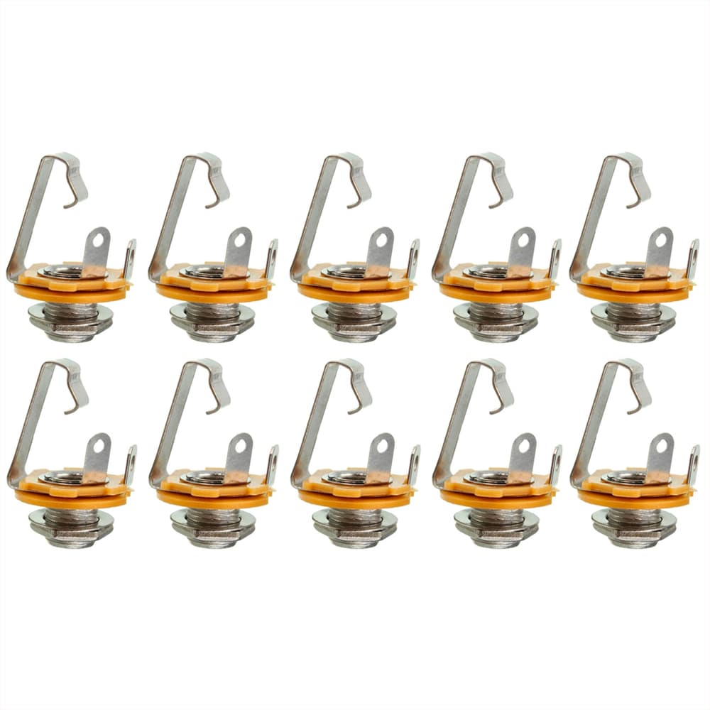 Kit C/ 10 Conector Jack P10 1/4  Comum Mono P/ Violao Baixo