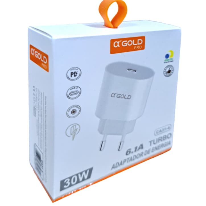 Carregador  USB-C  6.1A Turbo 30W/PD+QC4.0 TURBO 40W 9.1A