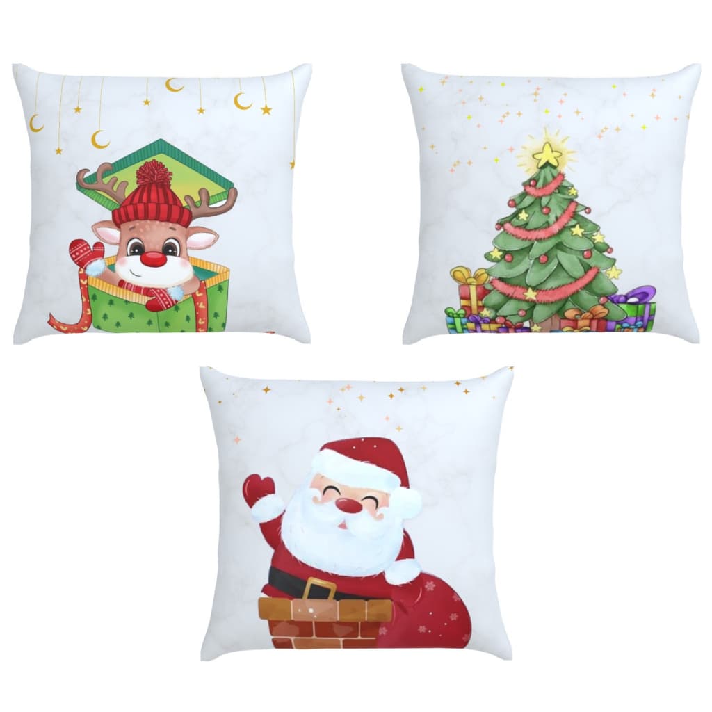 Kit 3 capa Almofada Personalizada 45x45 Decoração Casa Natal