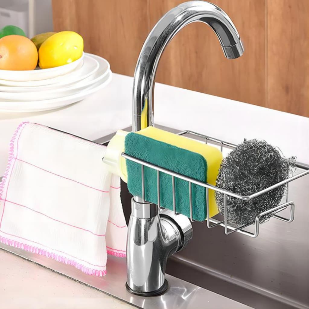 Suporte Inox Para Torneira Pia Cozinha/banheiro Aramado com suporte paninho