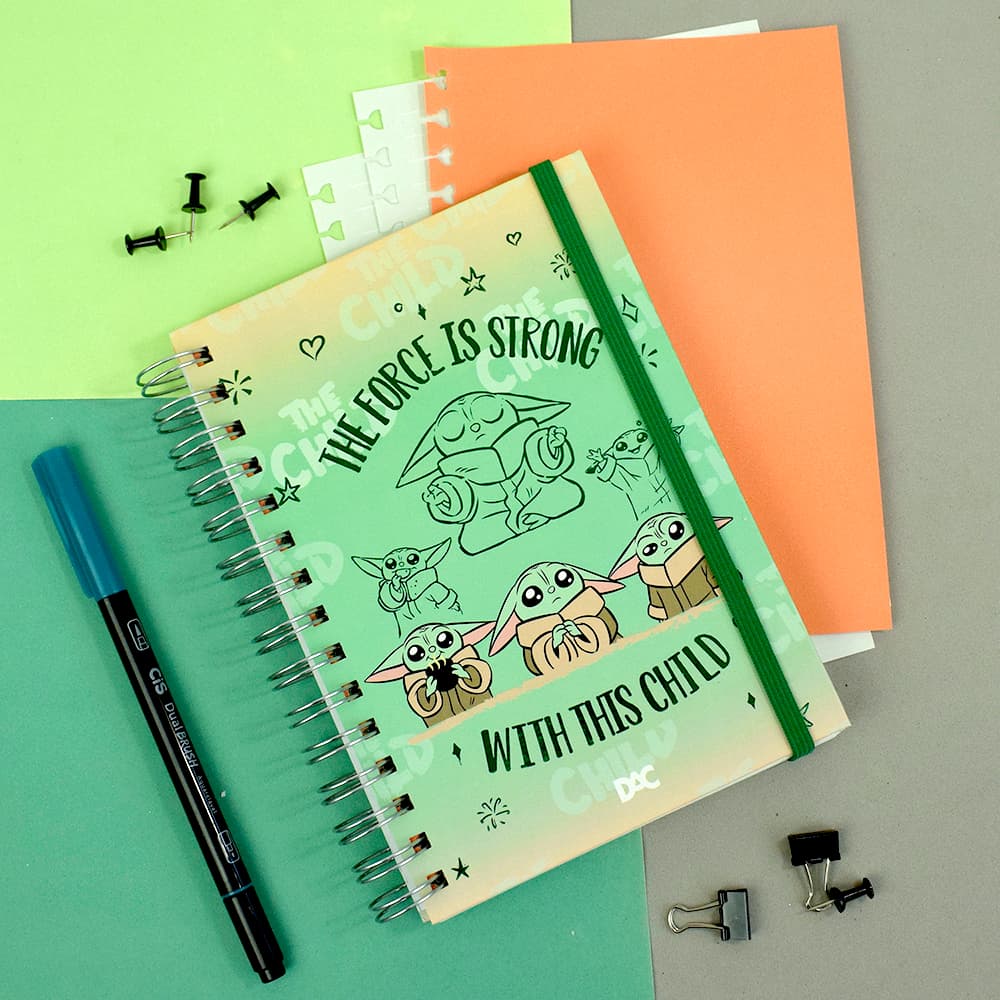Caderno Smart Mini Baby Yoda Star Wars Fls Reposicionáveis - DAC