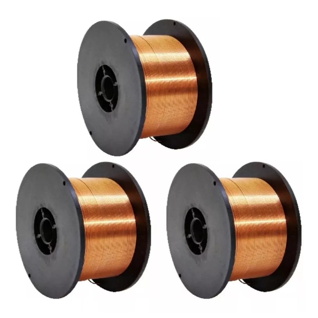 Arame De Solda Mig Uso Com Gás 0.8mm Rolo C/ 1kg 3 Und