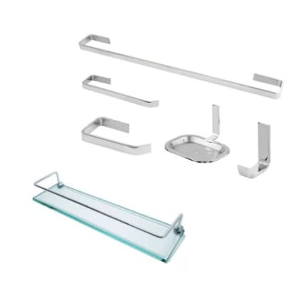 KIT PARA BANHEIRO 6 PEÇAS - CONJUNTO QUADRADO PARA BANHEIRO 6 PEÇAS - ACESSÓRIOS PARA BANHEIRO