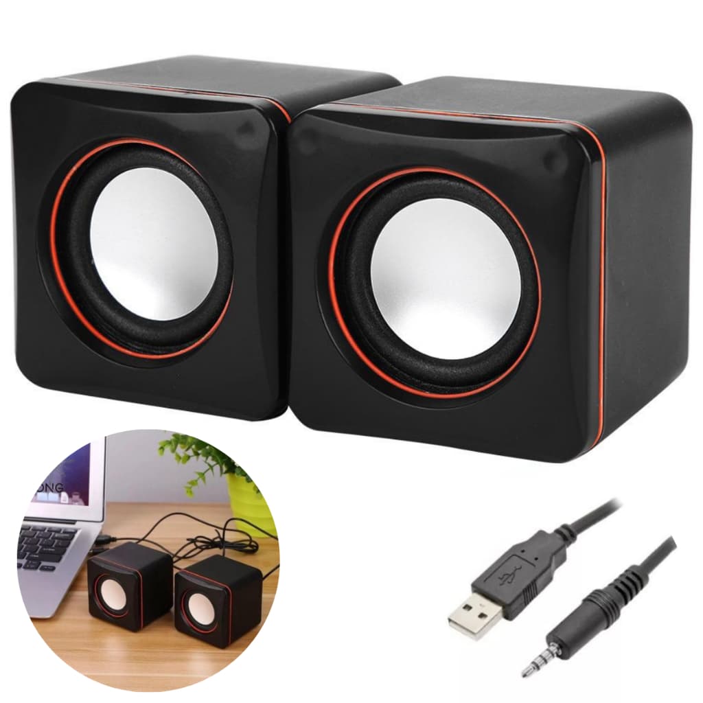 Caixinha de Som Potente Usb P2 Para Computador Pc Notebook Home Office