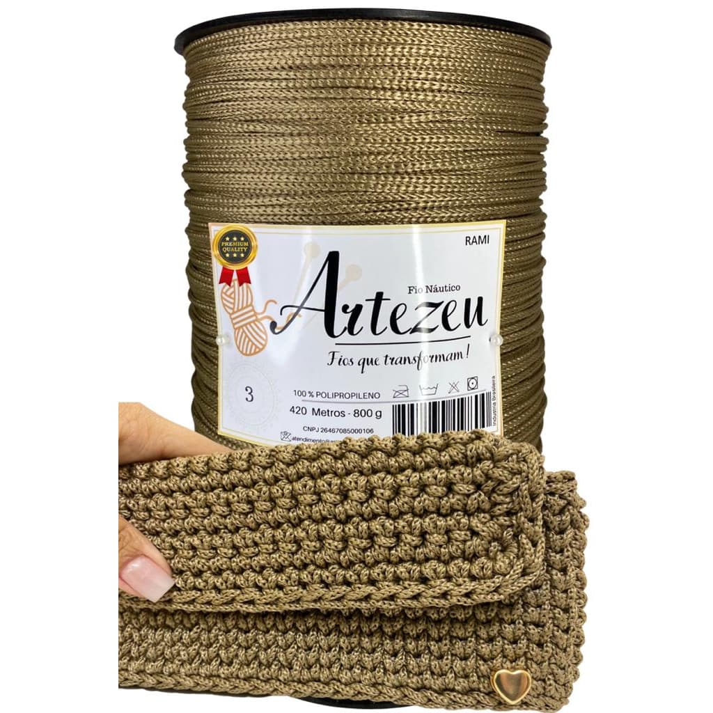 Fio Náutico Crochê 3mm 800g 500 metros Artesanato Macramê