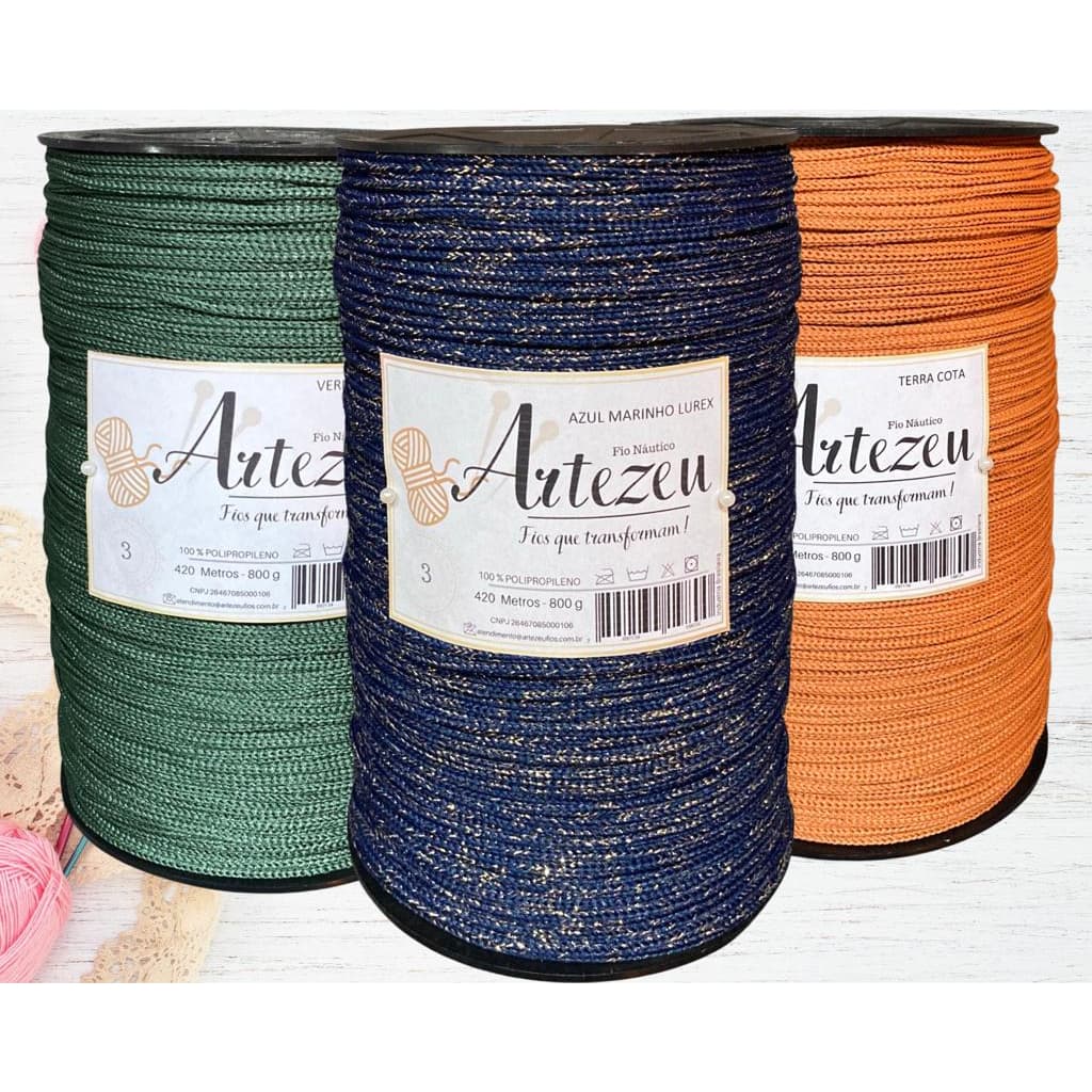 Fio Náutico 3mm 800g Crochê Macrame Artesanato Bolsas, Sousplat