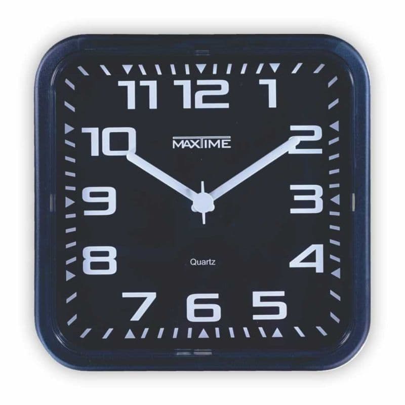 Relógio de parede quartz quadrado bold para todos tipos de ambientes fundo preto - maxtime