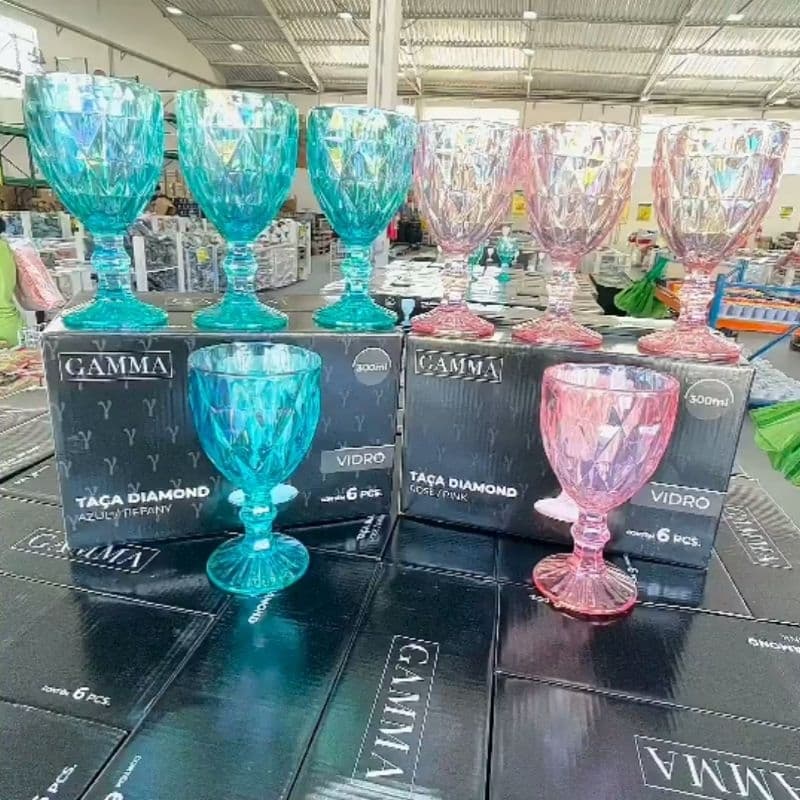 Taças de vidro 300ML bico de abacaxi jogo 6 taças