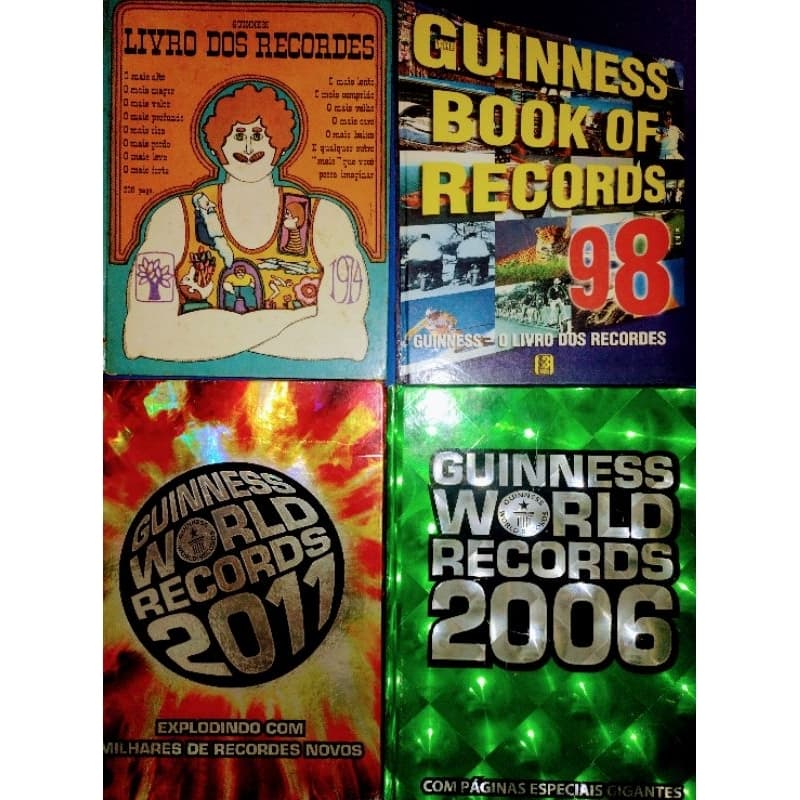 LIVRO GUINNESS DOS RECORDES 1974 - 1998 - 2006 - 2011