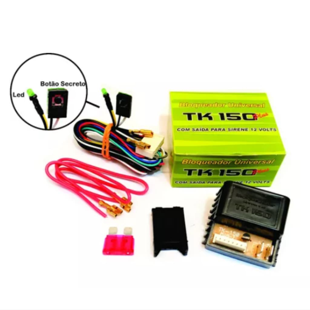 Alarme Bloqueador Automotivo Veicular Tk150 C/led Indicador