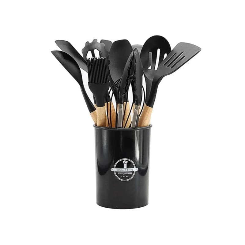 Kit 12 Peças conjunto utensílios Silicone De Cozinha Colher escumadeira concha escumadeiras fouet espatula de cozinha pegador de macarrao