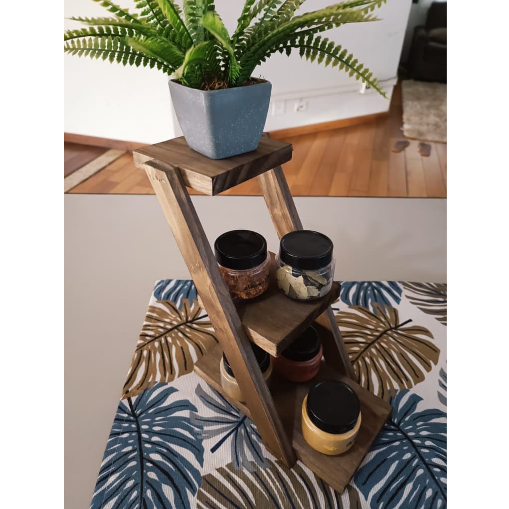 Escadinha decorativa Decoração de bancada Suporte para vasos Organizador