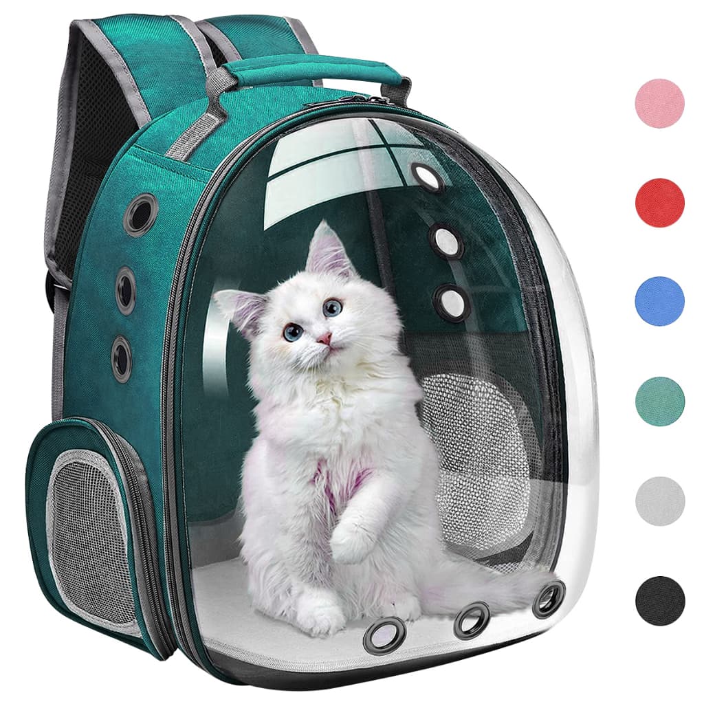 Mochila Bolsa Pet Cães Gatos Visão Panorâmica Astronauta Respirável Color Visor Em Acrílico Passeio Viagem