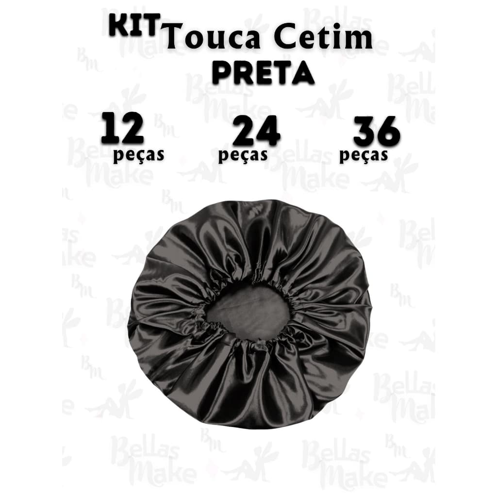 Kit 12 24 Ou 36 Toucas De Cetim Pretas Anti Frizz Day After Para Revender Cabelo
