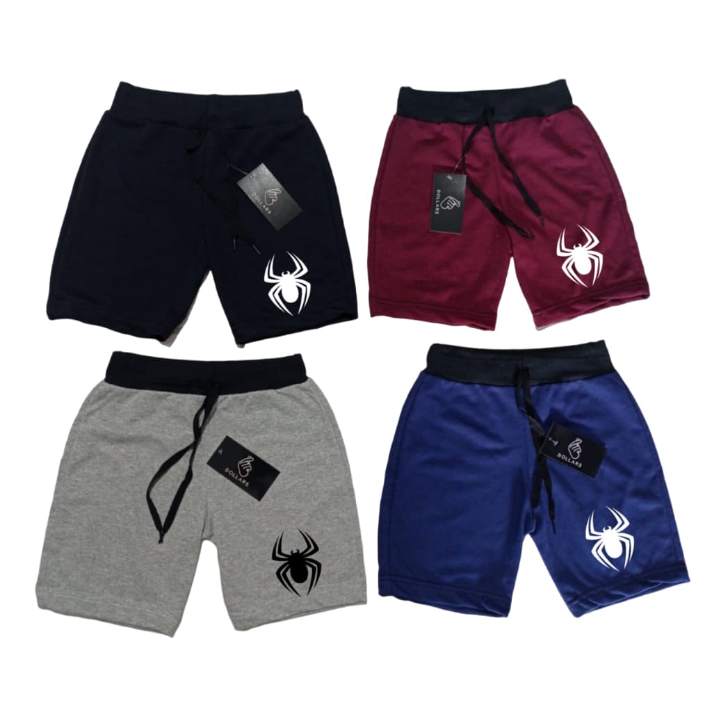 Kit 4 Shorts Infantil Moletom Homem Aranha Personagen Bermuda Oferta