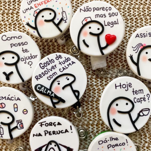 Porta-crachá Retrátil Flork Bentô Biscuit Personalizados