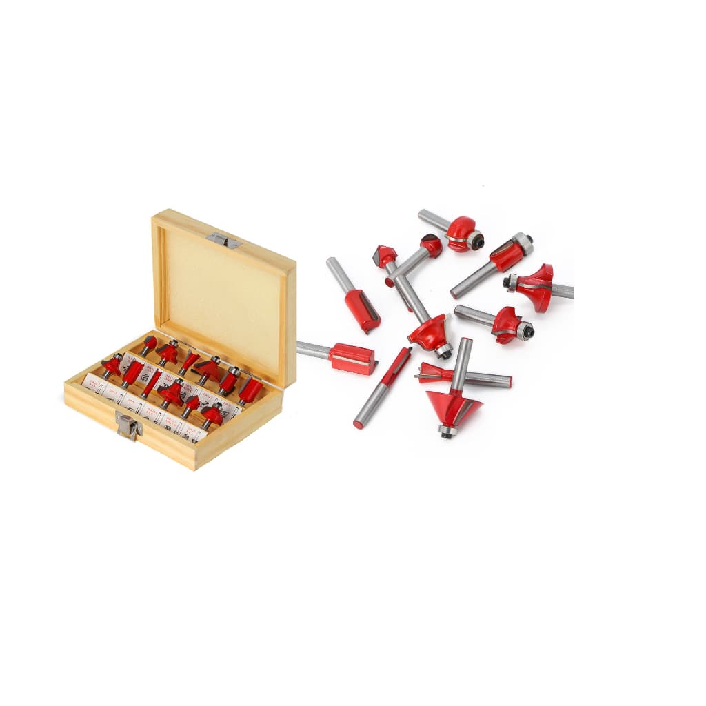 Jogo Fresas Pontas P/ Tupia 1/4 - 6,35pol 12 Pçs + Estojo