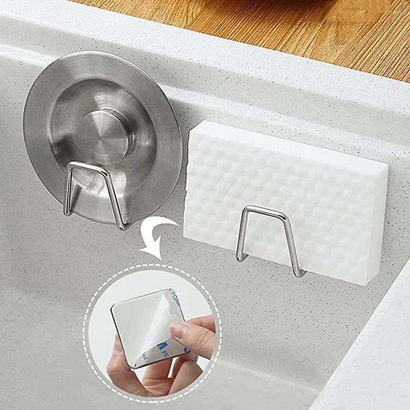 Aço inoxidável Suporte Porta Esponja para Bucha de Pia Prateleira de cozinha