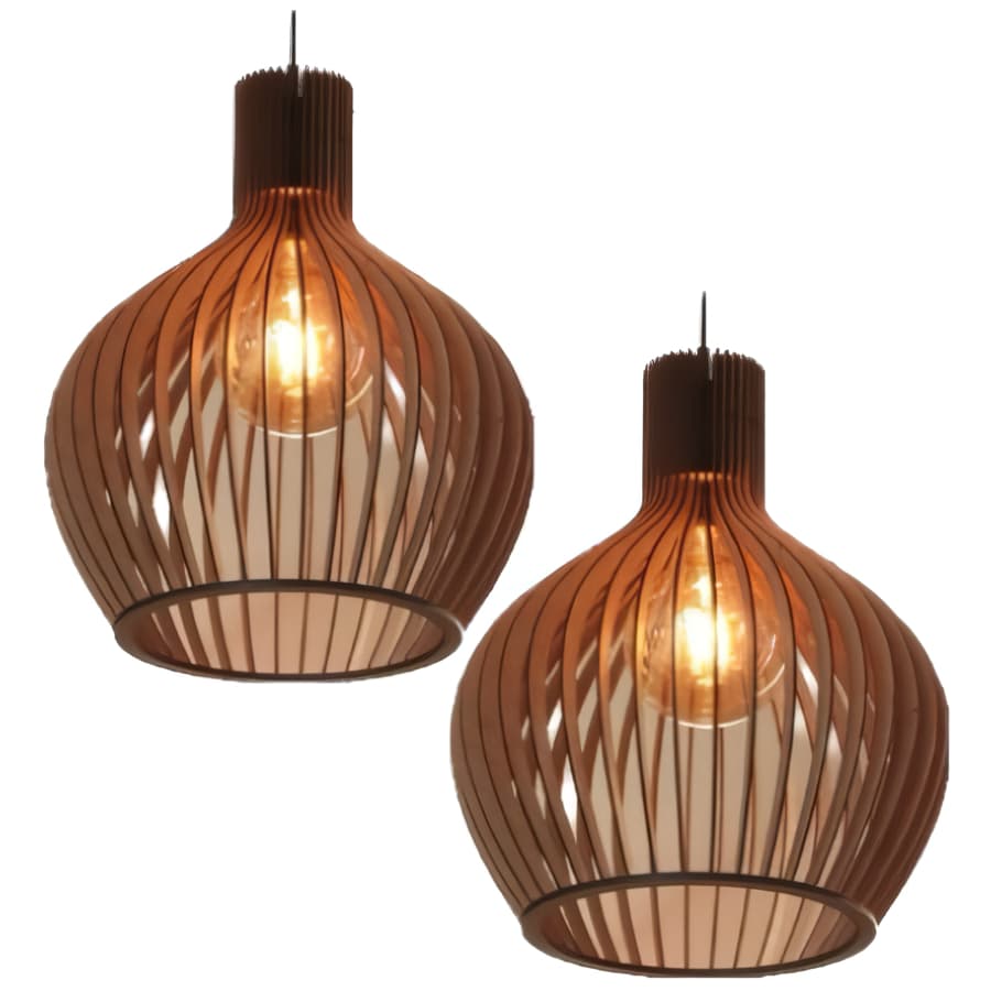 Kit 02 Pendente Luminária De Teto Estilo Dubai Marrom Lustre De Teto Decoração Quarto Sala - 2gmm