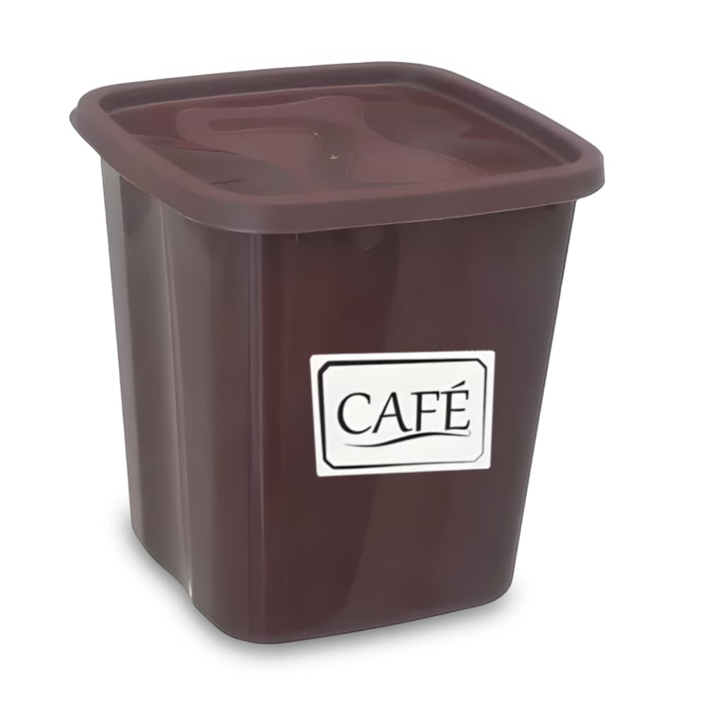 Pote Hermético Quadrado Plástico Para Café Mantimentos Com Tampa 1,9 litros Santana