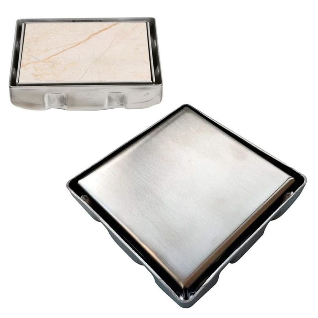Ralo Oculto Inivisivel Inox 15x15 Anti Odor Banheiro Lavabo Lavanderia Cozinha Resistente Seguro