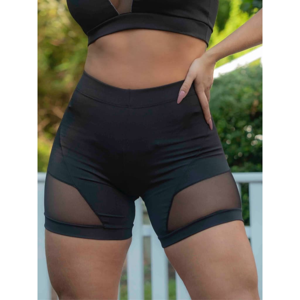 Bermuda Detalhe Em Tule Academia Fitness 10871