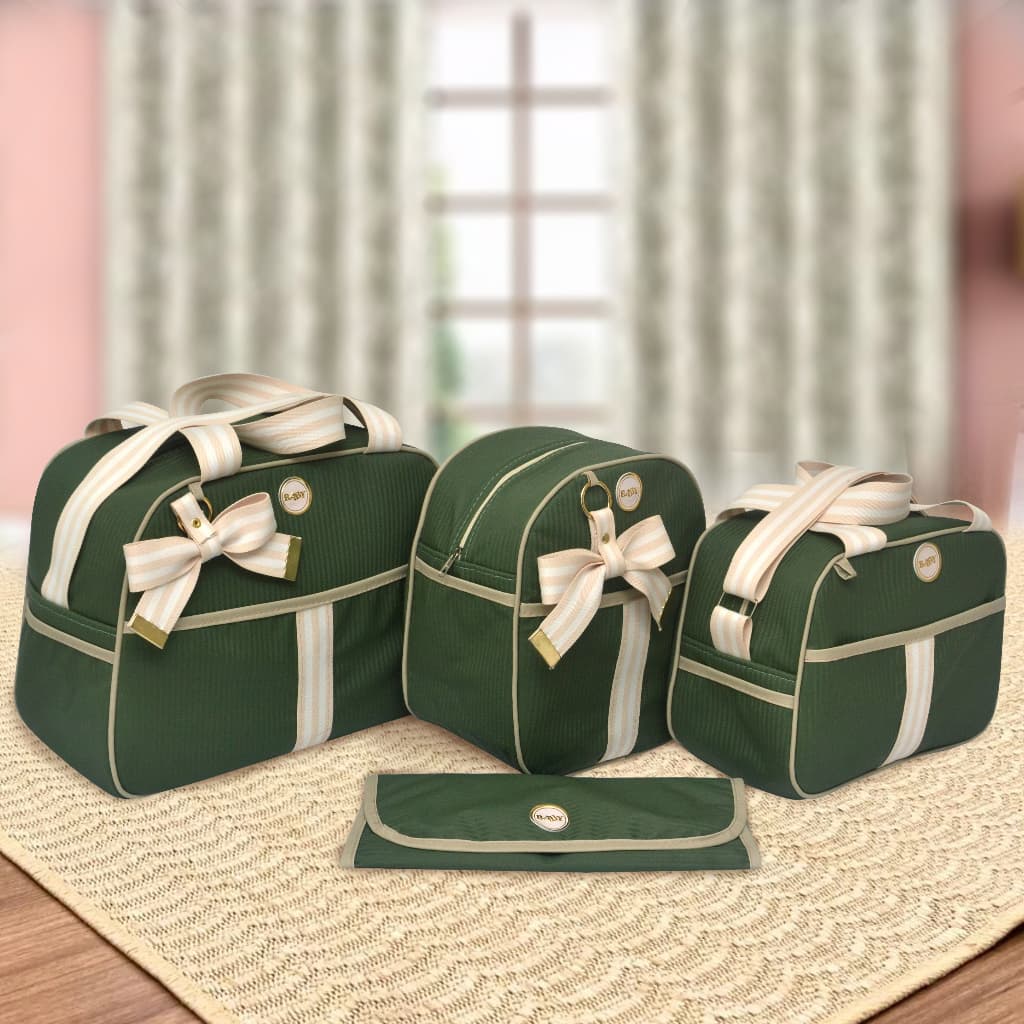 Kit bolsa/mala maternidade menino luxo 4 e 5  peças com mochila e trocador