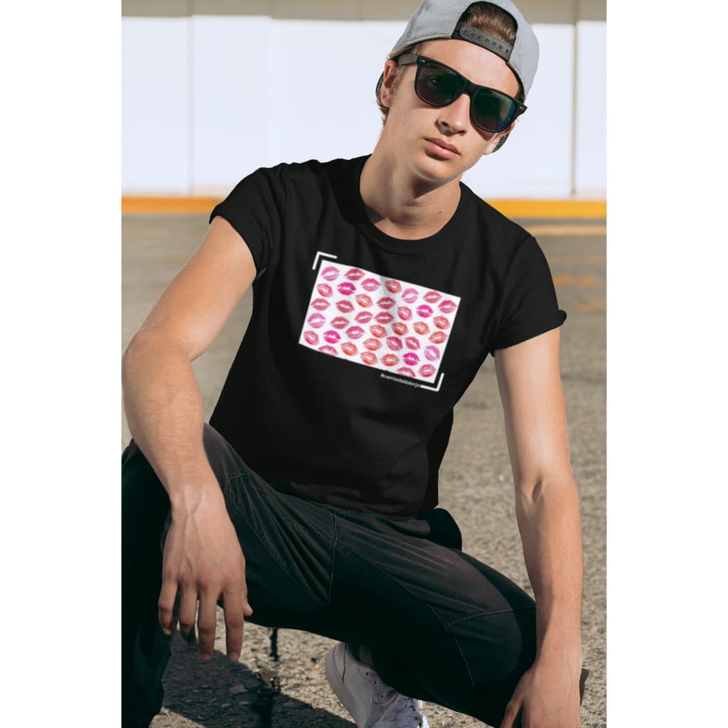 Camiseta Criativa Tela + Tinta Vermelha Trend Presente DIY - COR PRETA